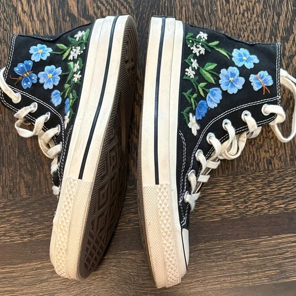 Converse Women's Custom Embroidered Floral High-Tops - Picture 3 of 8